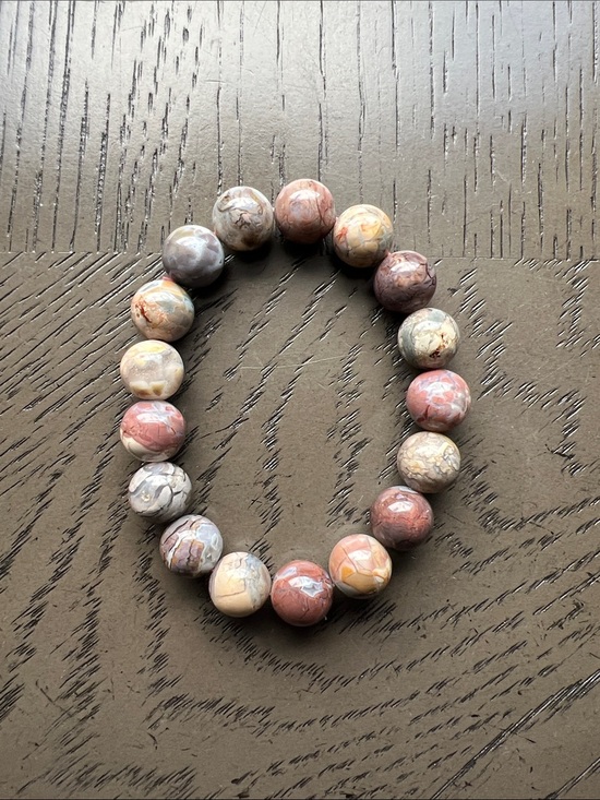 Jewelry - Oil painting Alashan agate bracelet 12mm SIZE 7’